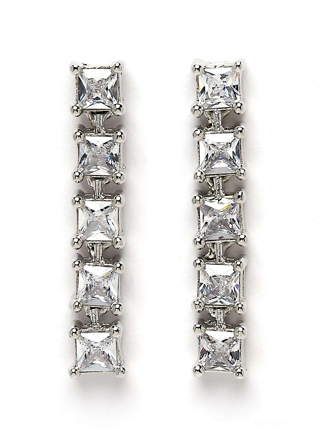 silver tone cubic zirconia studded necklace set - 18635899 - Standard Image - 3