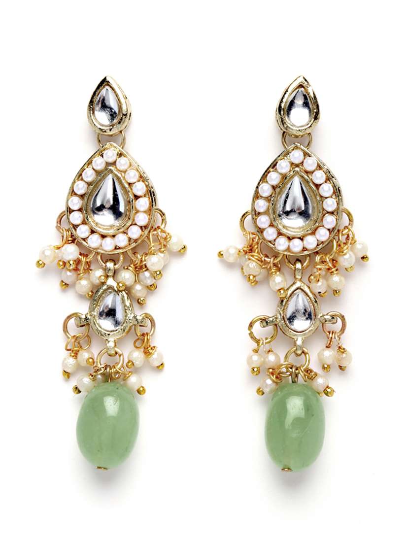 gold plated necklaces earring maang tikka set - 18636007 -  Standard Image - 3