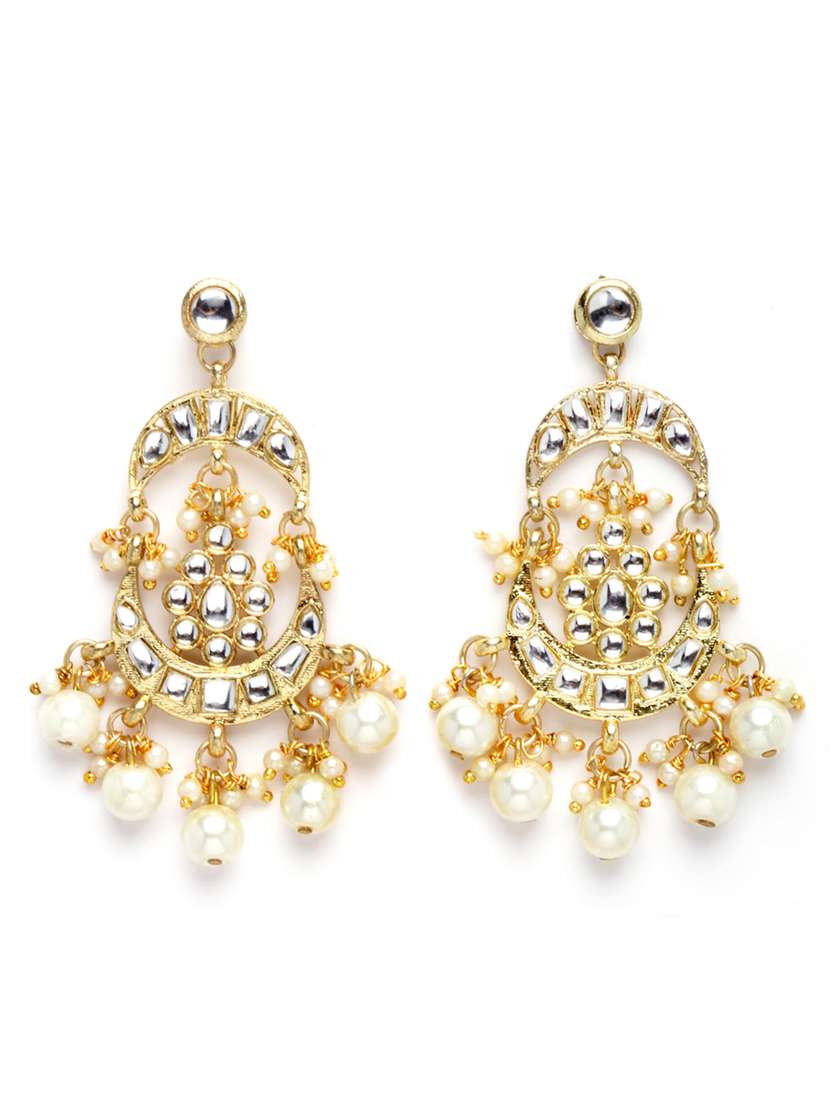 gold plated necklaces earring maang tikka set - 18636010 -  Standard Image - 3