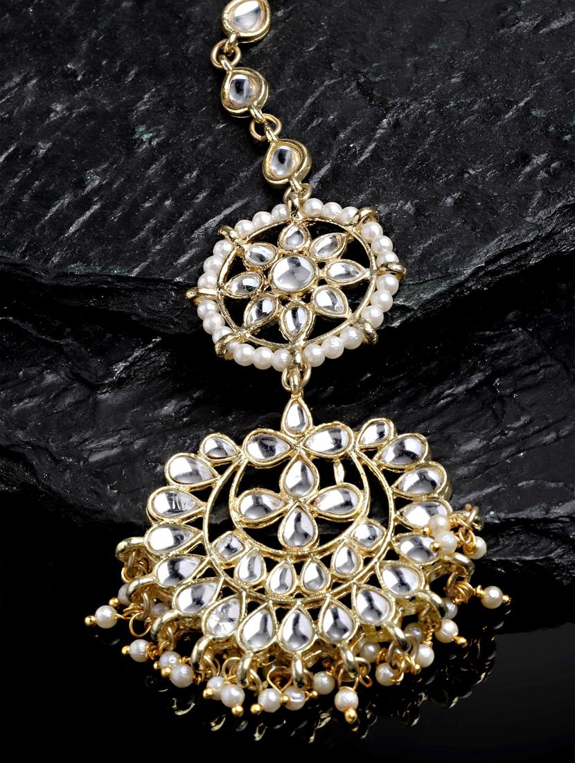 gold metal maang teekas & passa - 18636115 - Zoom Image - 0
