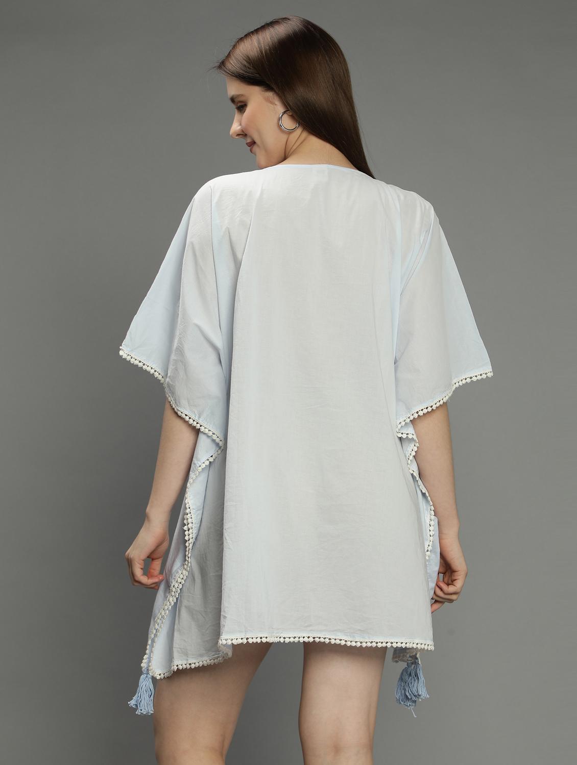 light blue cotton dresses kaftan - 18637137 - Standard Image - 3