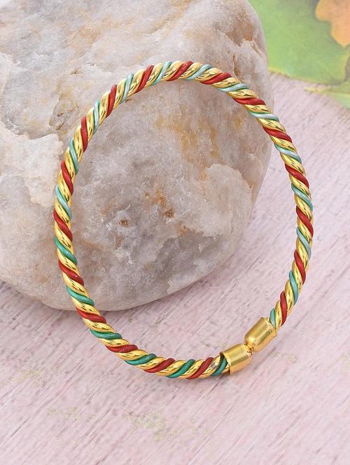 multi colored brass bangle bracelet - 18637274 - Standard Image - 0