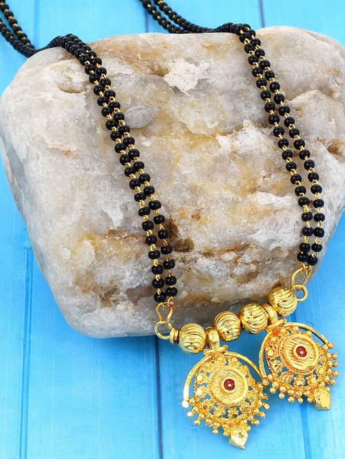gold and black metal mangalsutra - 18637500 - Standard Image - 0