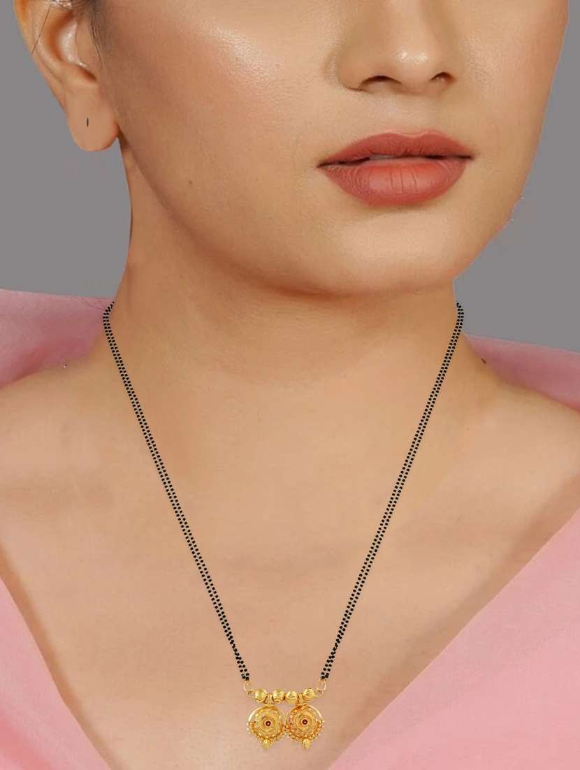gold and black metal mangalsutra - 18637500 - Standard Image - 3
