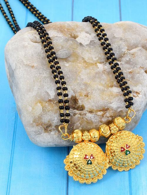gold and black metal mangalsutra - 18637505 - Standard Image - 0