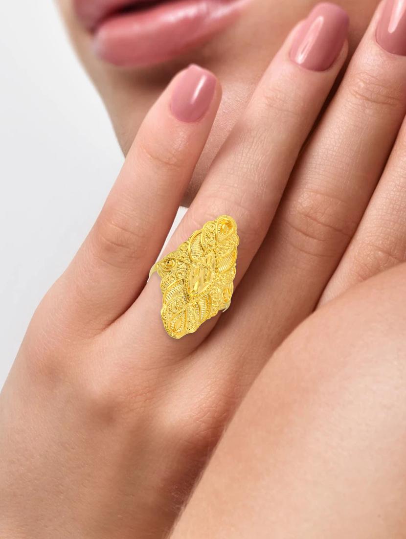gold brass finger ring - 18637543 - Standard Image - 3