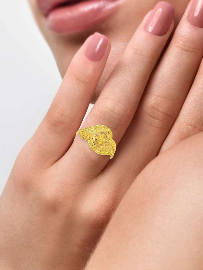 gold brass finger ring - 18637556 - Standard Image - 3