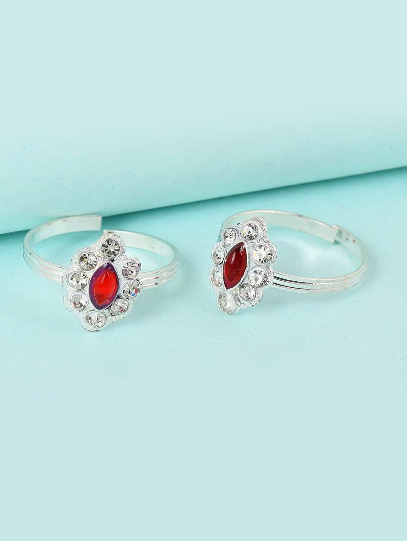 multi colored brass toe  ring