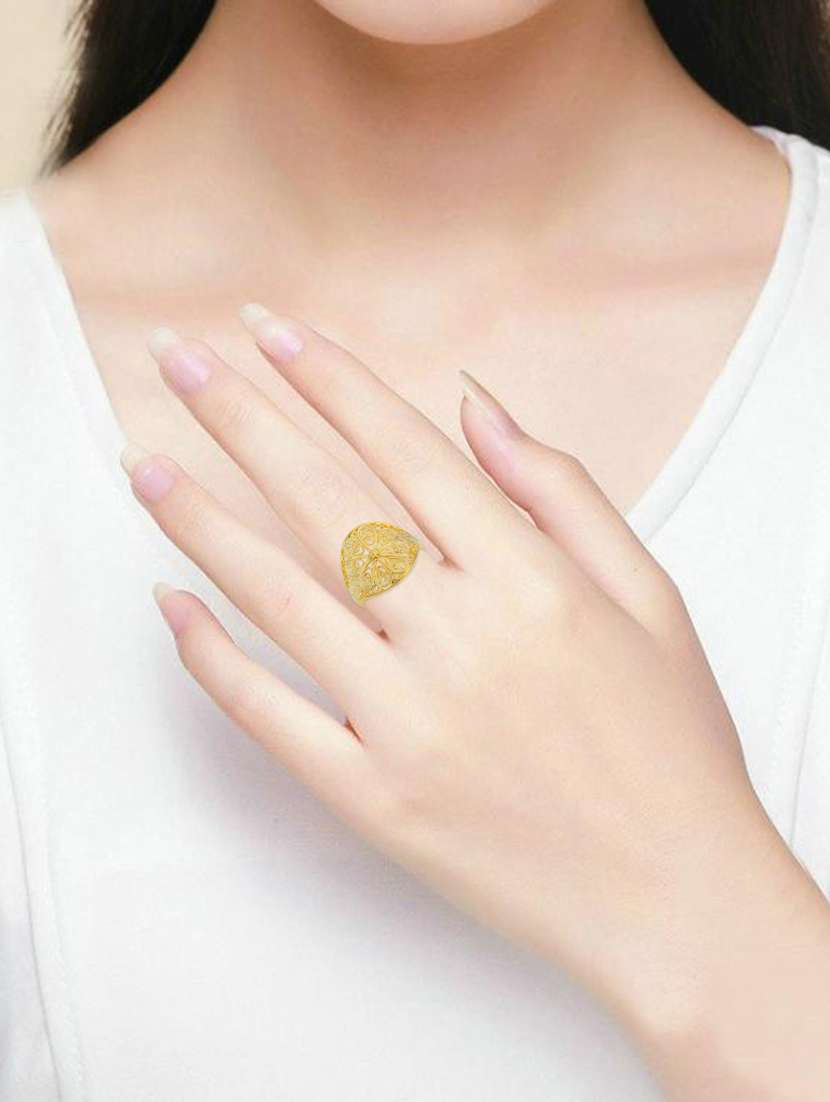 gold brass finger ring - 18637588 - Standard Image - 3