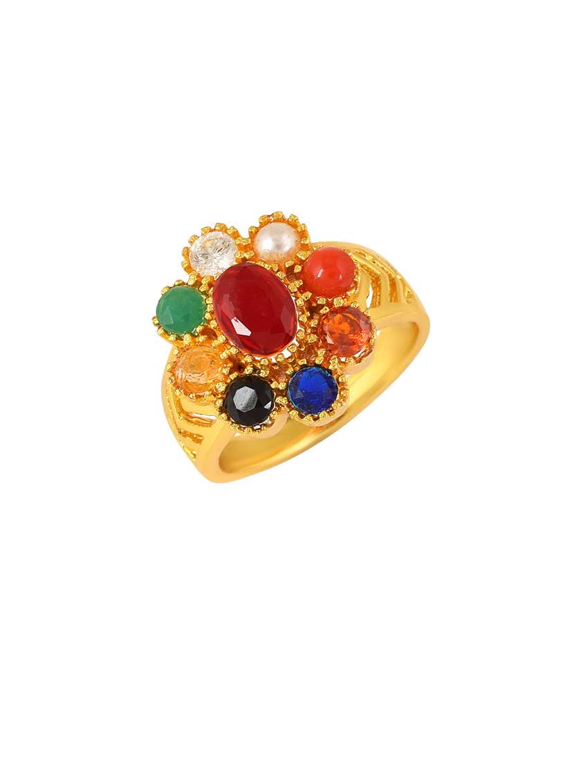 multi colored brass finger ring - 18637596 - Zoom Image - 0
