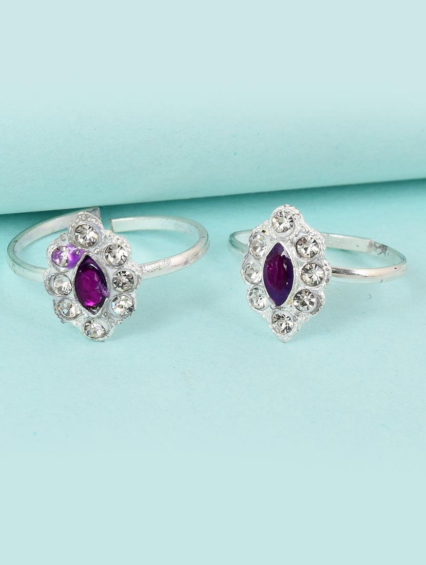 silver plated toe ring - 18637598 -  Zoom Image - 0