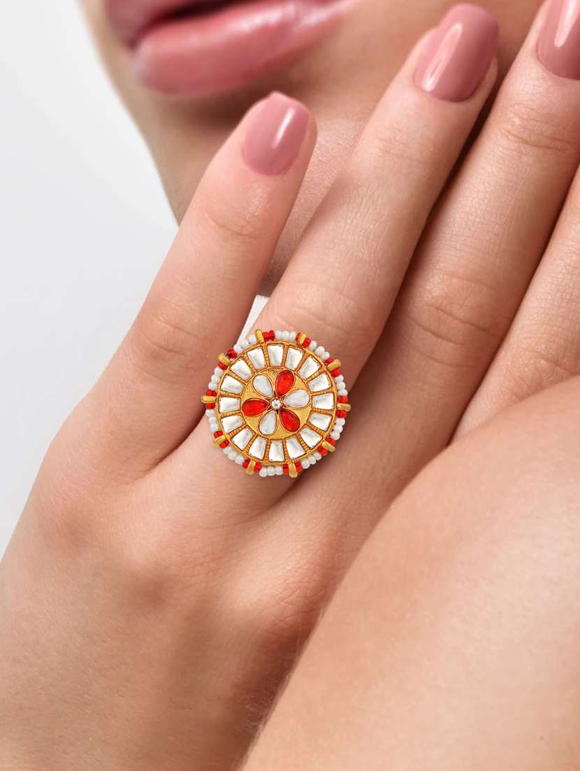 gold brass finger  ring - 18637605 -  Standard Image - 3