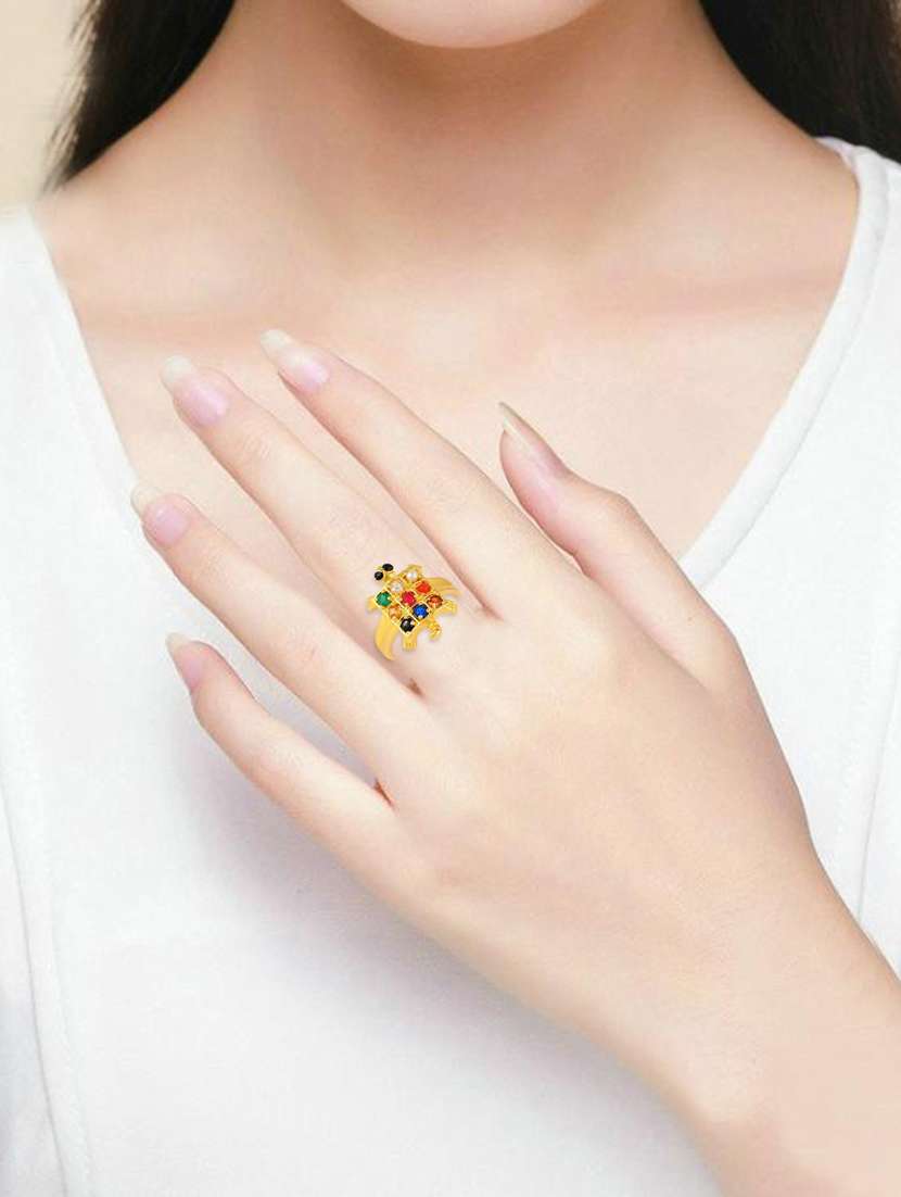 multi colored brass finger  ring - 18637609 -  Standard Image - 3