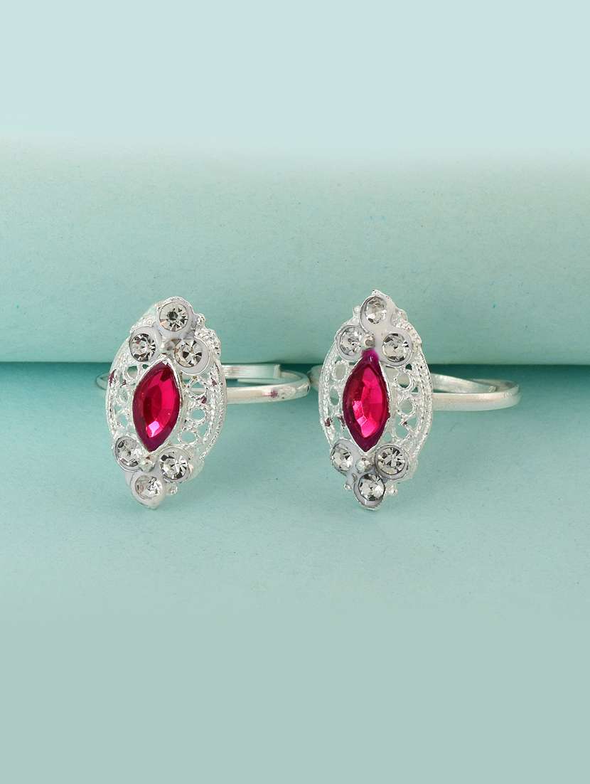 multi colored brass toe  ring