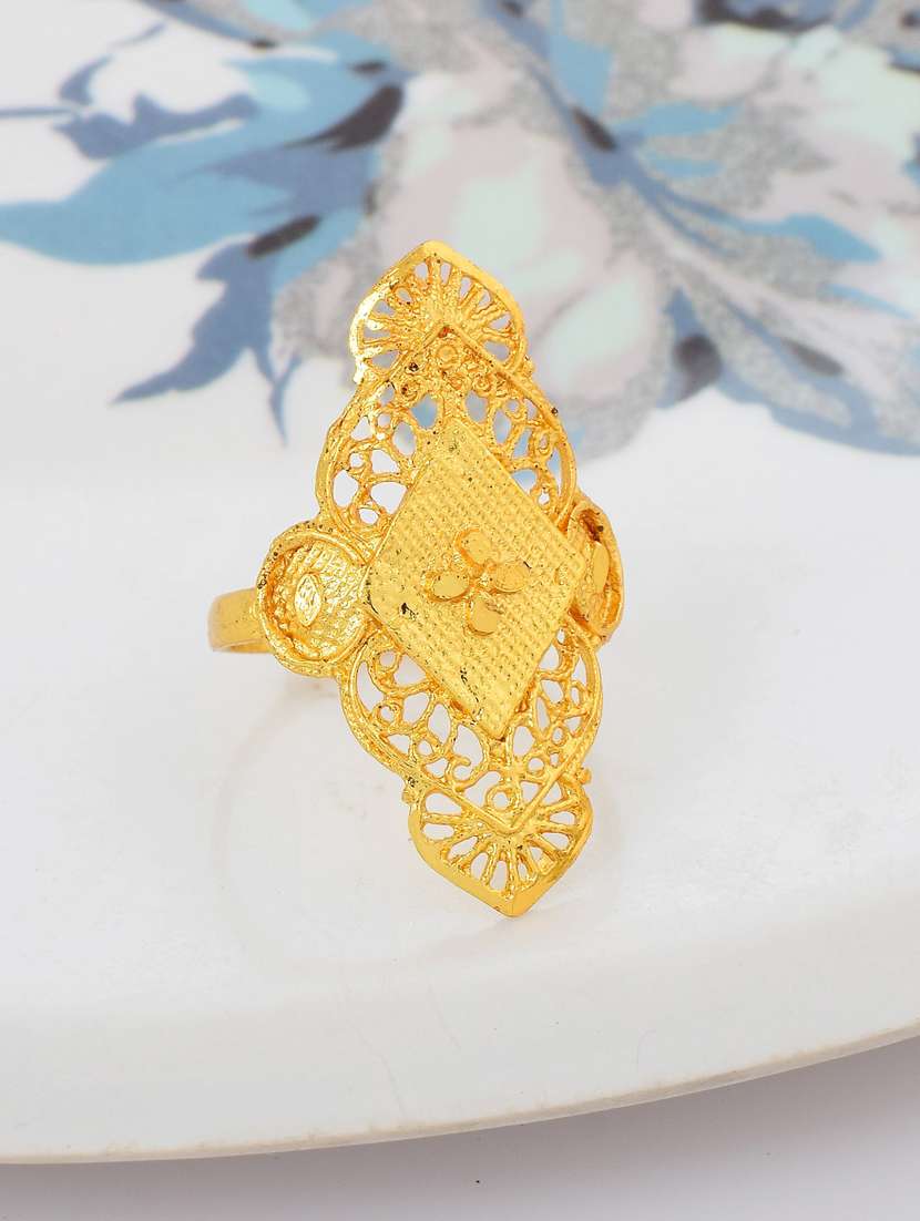 gold brass finger ring - 18637640 - Zoom Image - 0