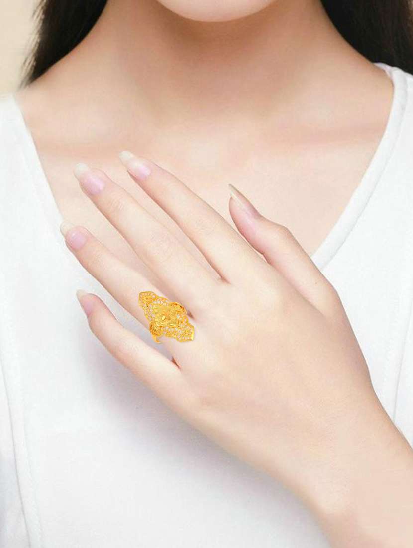 gold brass finger ring - 18637640 - Standard Image - 3
