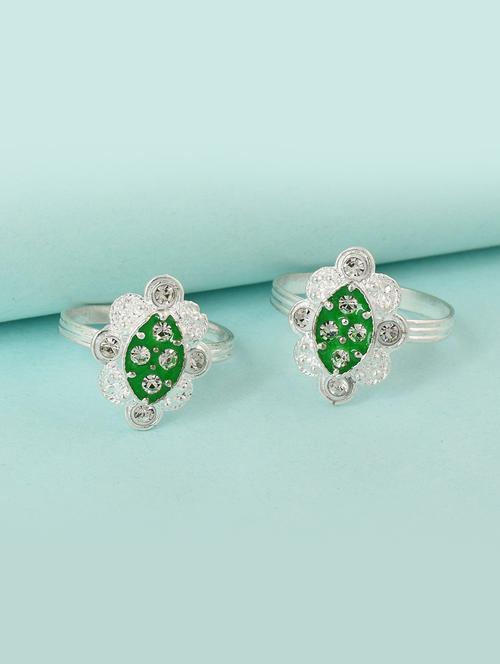 silver plated toe ring - 18637646 - Standard Image - 0