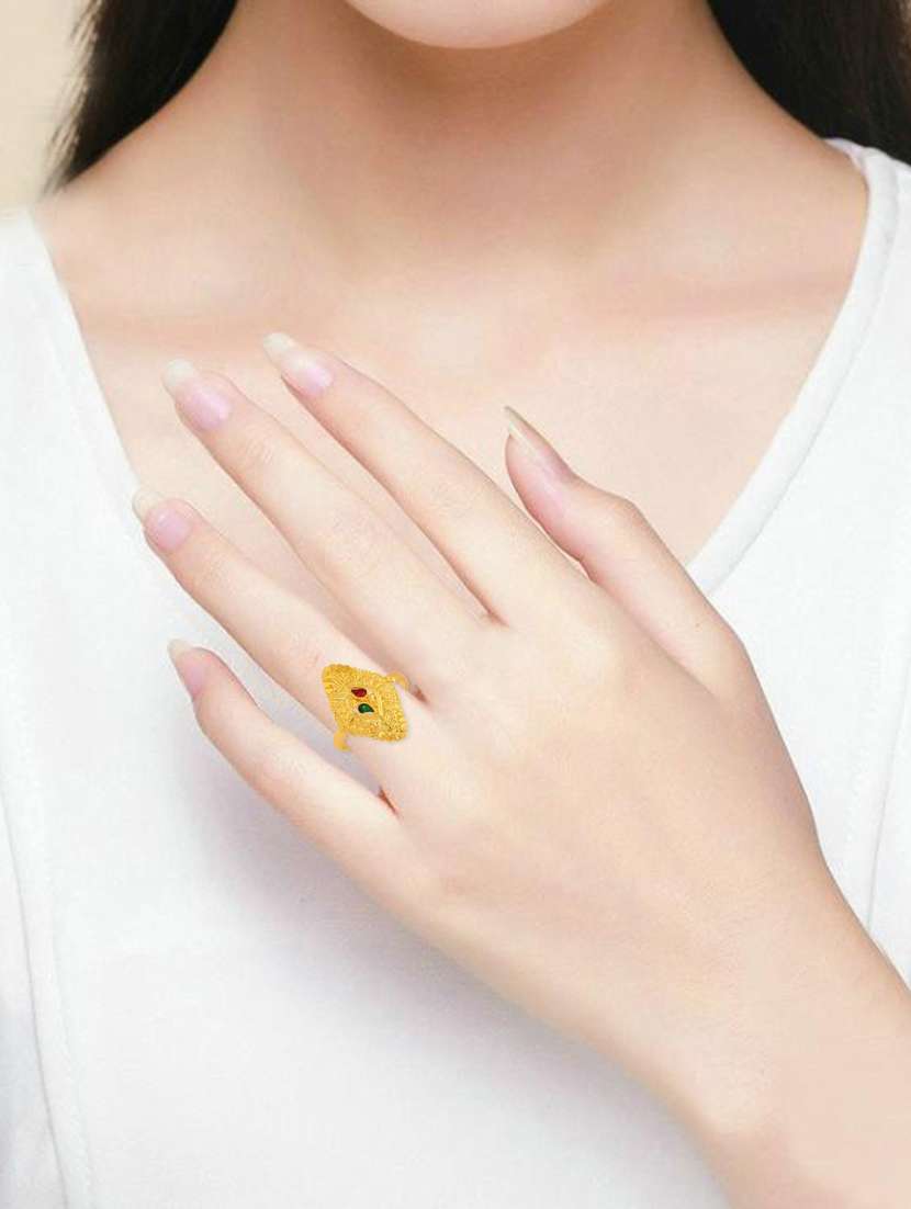 gold brass finger ring - 18637652 - Standard Image - 3
