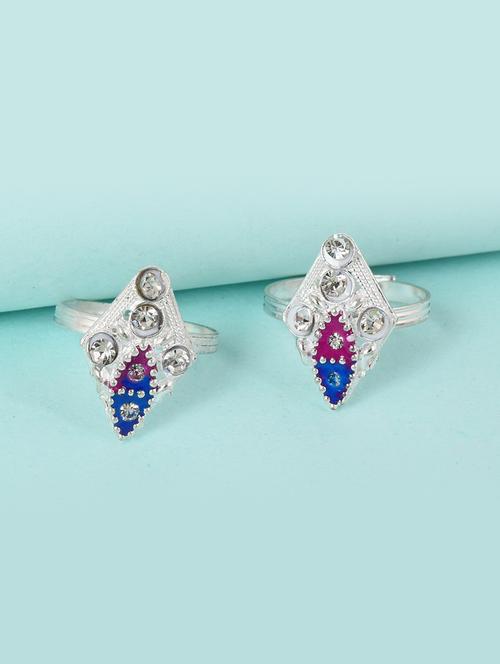 silver plated toe ring - 18637655 - Standard Image - 0