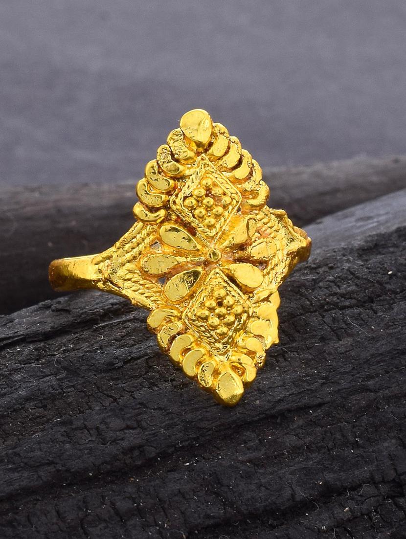 Appealing Micro Gold Plated Designer Ladies Finger Ring| Kollam Supreme