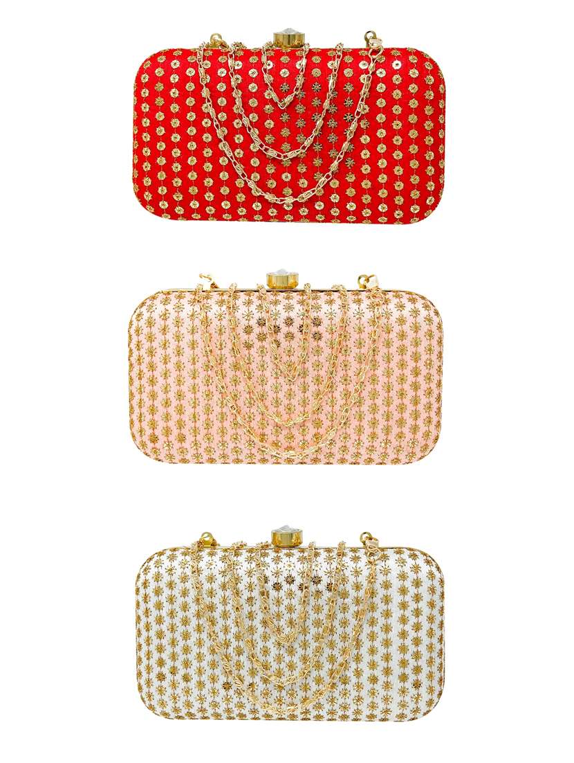 pack of 3 embroidered ethnic clutch - 18640576 - Zoom Image - 0