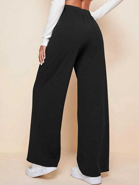 high rise solid trouser - 18641593 - Standard Image - 3