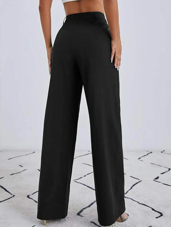 high rise solid trouser - 18641594 - Standard Image - 3
