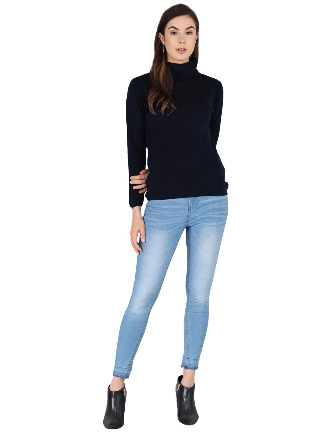 turtle neck solid wool cardigan - 18642404 - Standard Image - 3