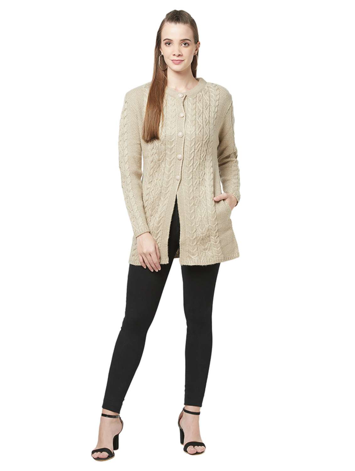 open front wool cardigan - 18642558 -  Standard Image - 3