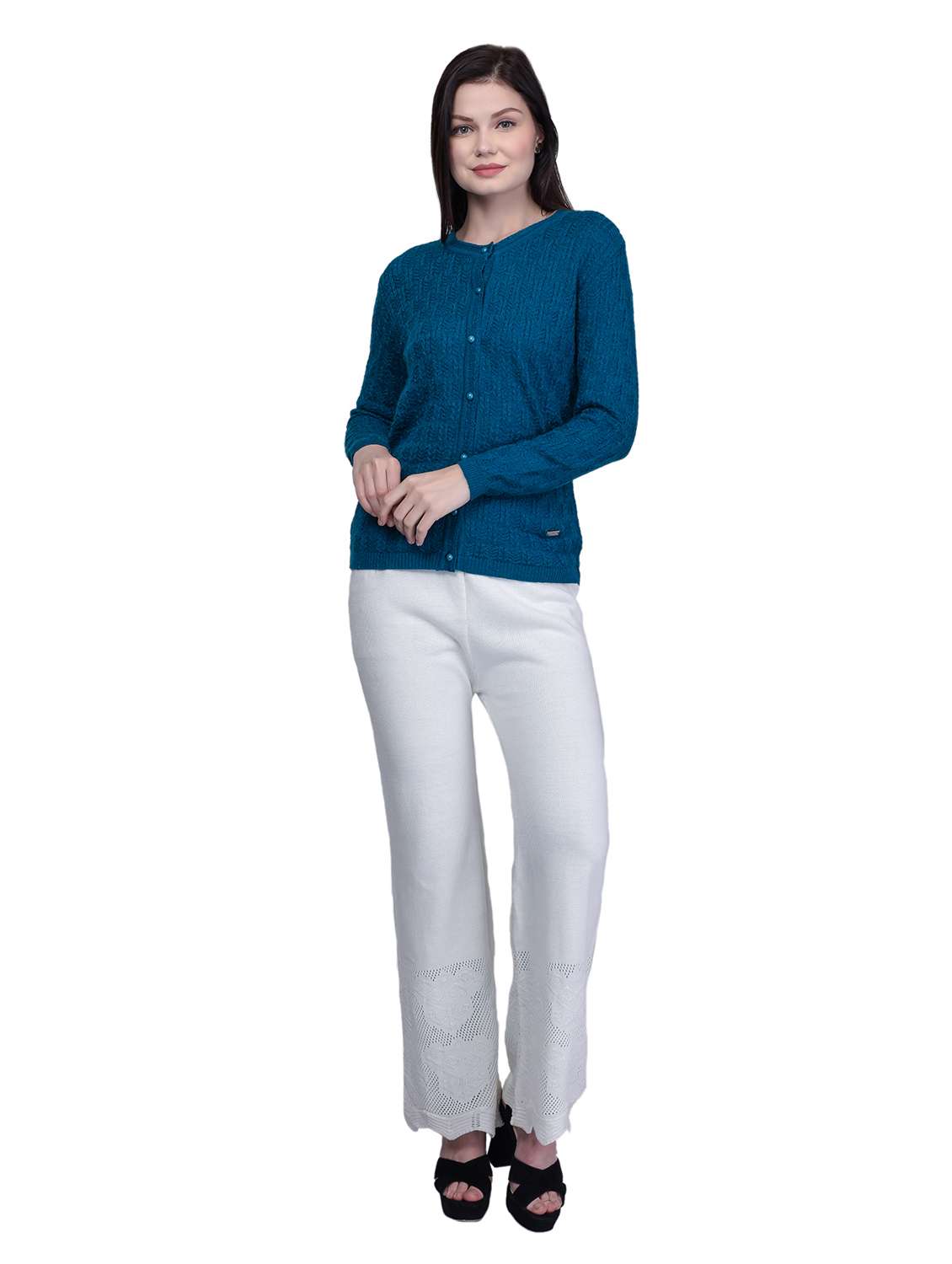 open front wool cardigan - 18642561 - Standard Image - 3