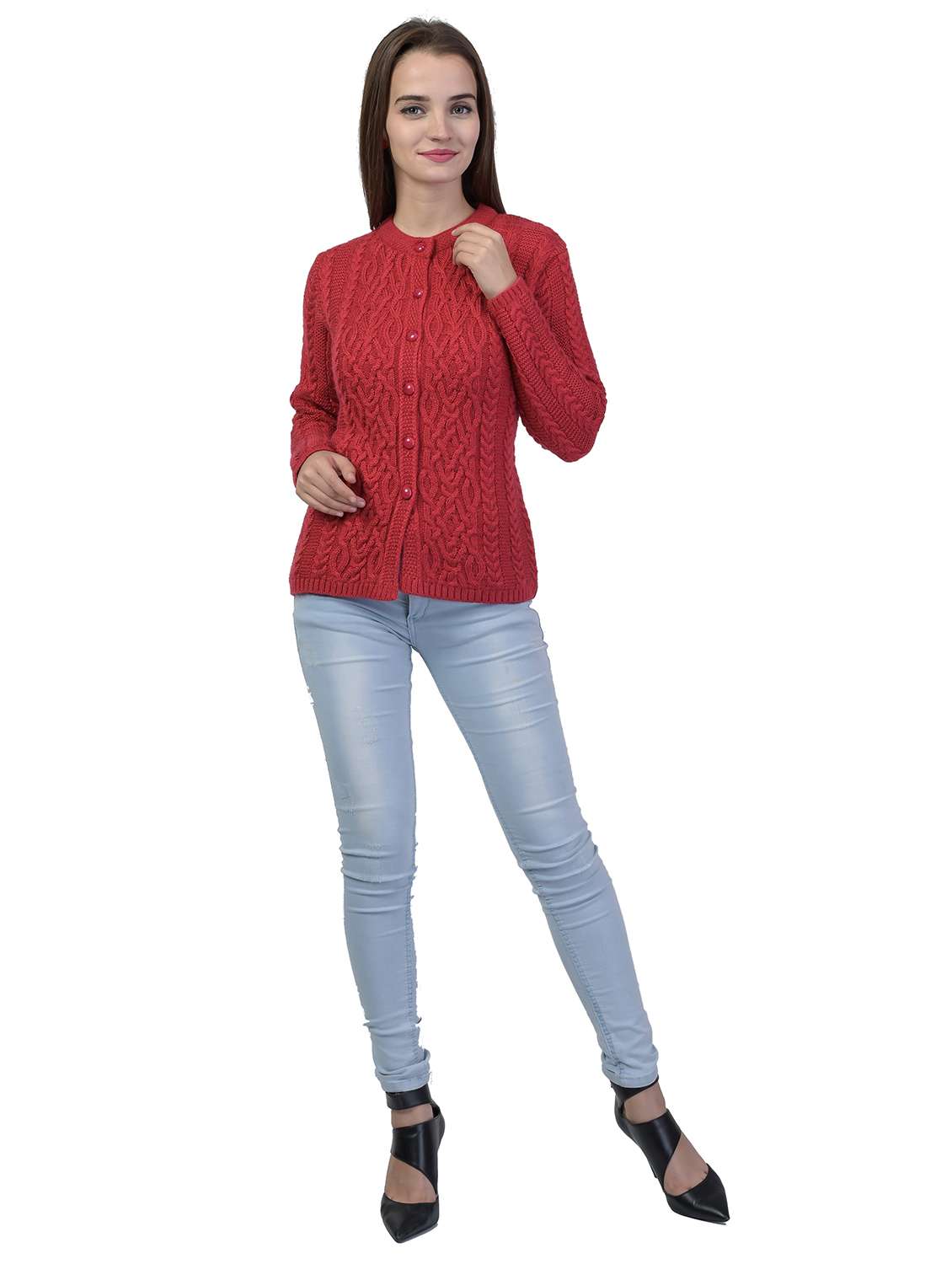 open front wool cardigan - 18642563 - Standard Image - 3