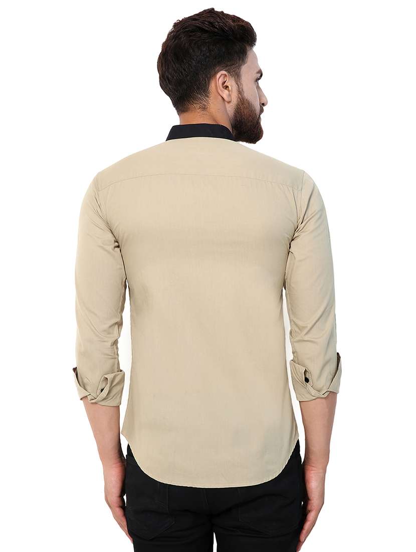 mens solids formal shirt - 18643367 - Standard Image - 3