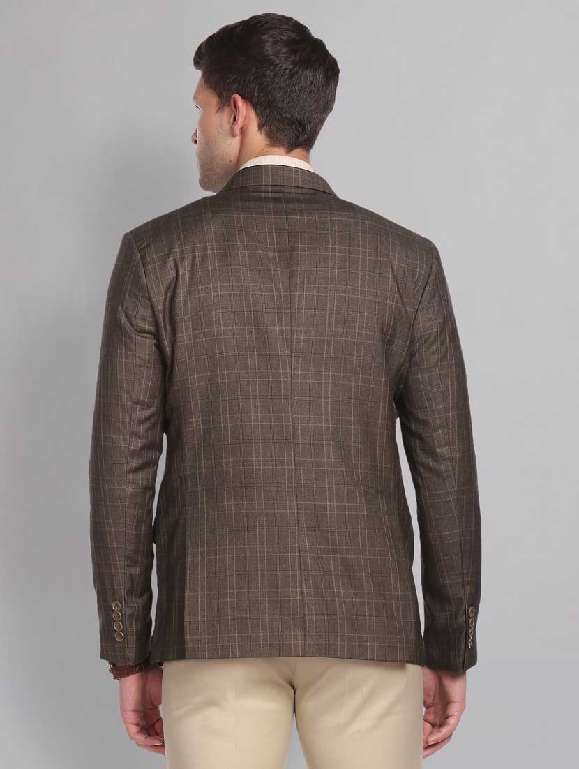 checkered single breasted formal blazer - 18645439 - Standard Image - 3