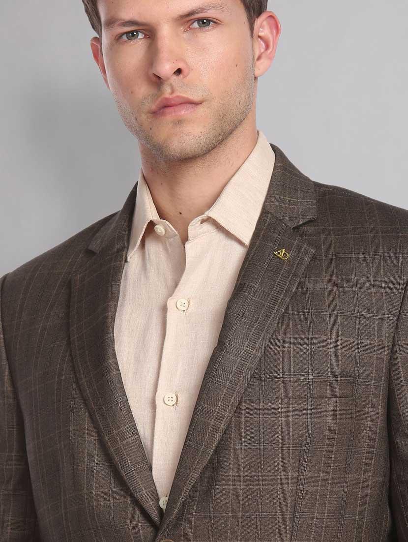 checkered single breasted formal blazer - 18645439 - Standard Image - 5