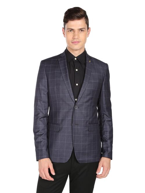 checkered single breasted formal blazer - 18645806 -  Standard Image - 0