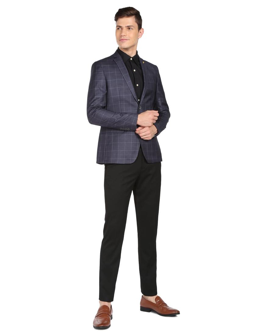 checkered single breasted formal blazer - 18645806 - Standard Image - 3