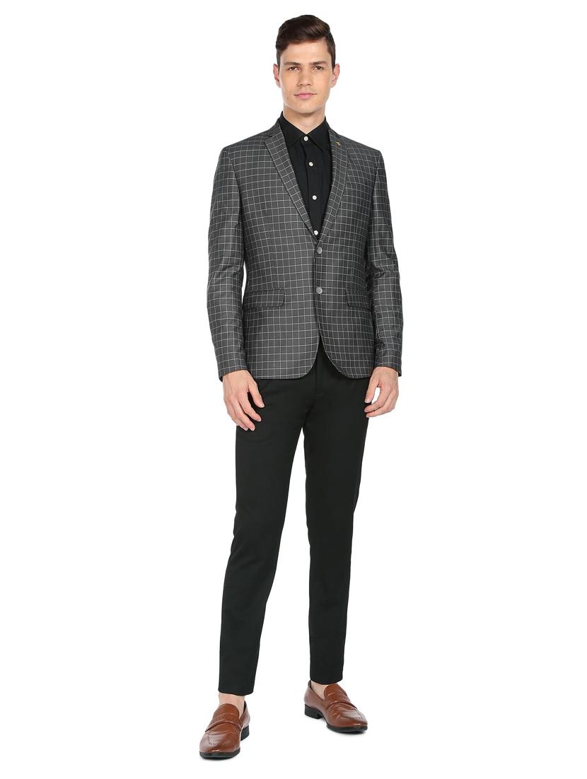 checkered single breasted formal blazer - 18645809 - Standard Image - 3