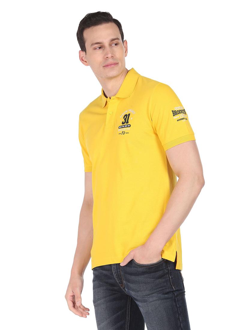 yellow solid polo t-shirt - 18646130 - Zoom Image - 0