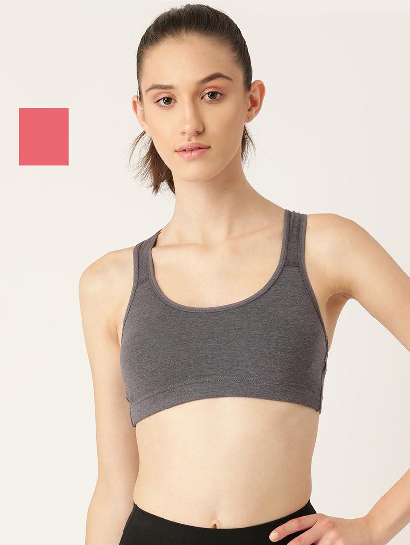 pack of 2 solid sports bra - 18646630 - Zoom Image - 0