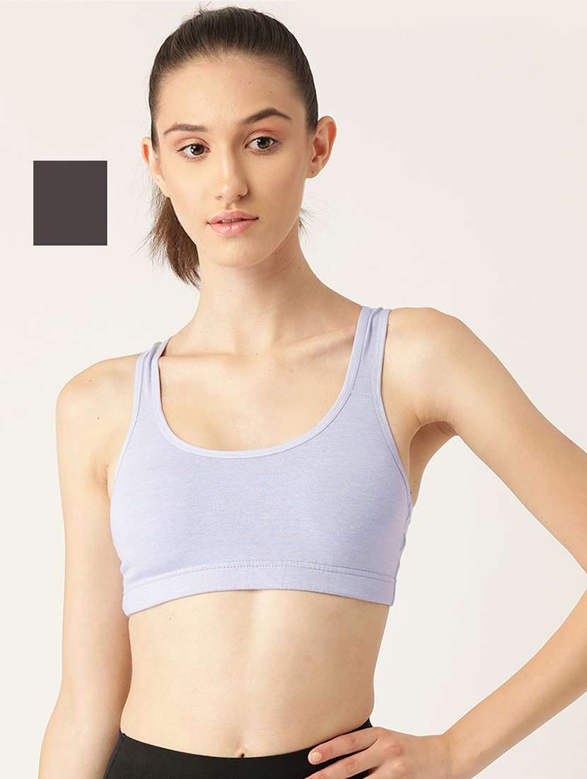 pack of 2 solid sports bra - 18646640 - Zoom Image - 0