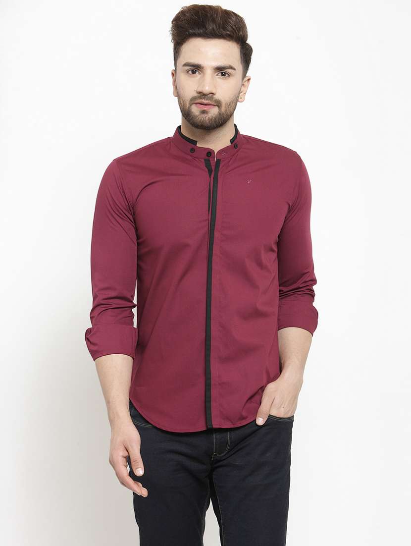 mens solid casual shirt