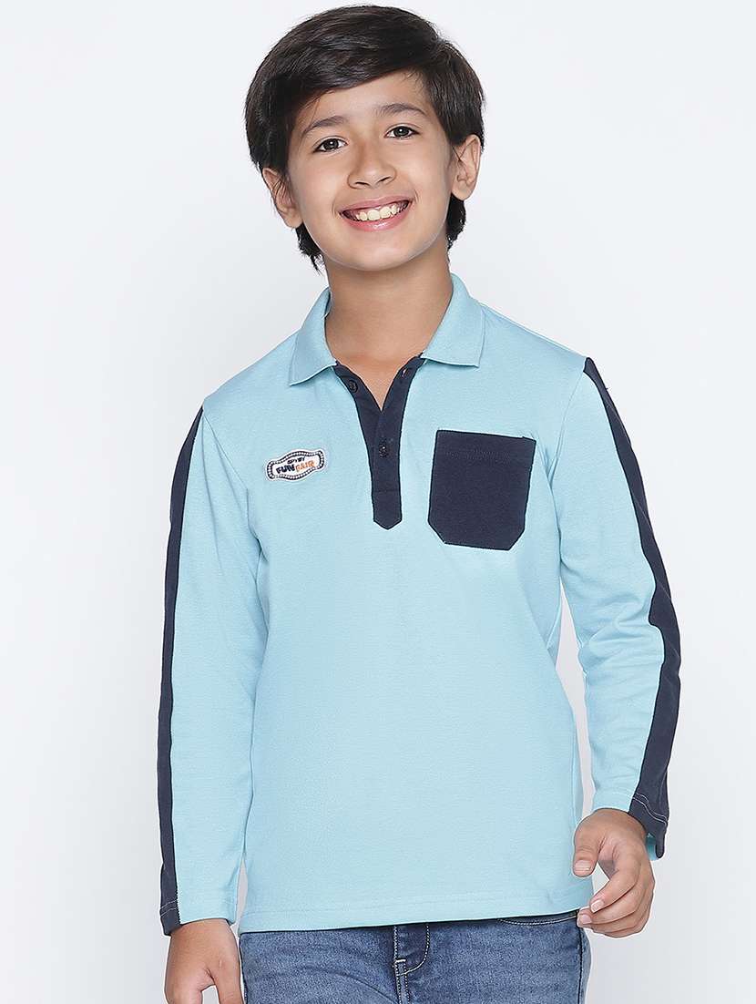 boys polo neck solid t-shirt