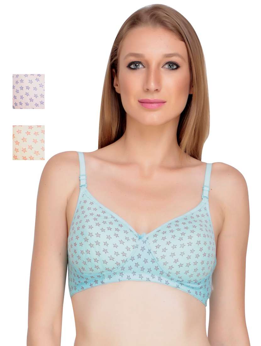 pack of 3 printed multi colored bra