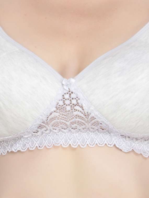 lace detailed non padded regular bra - 18650513 -  Standard Image - 3