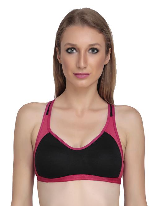 color block racerback sports bra - 18650519 -  Standard Image - 0