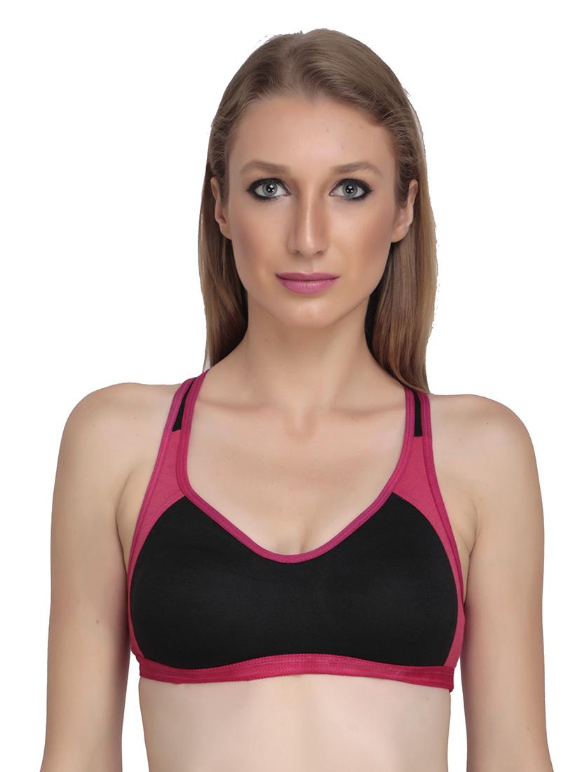 color block racerback sports bra - 18650519 -  Zoom Image - 0