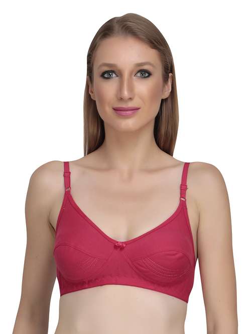 pink solid regular bra - 18650551 -  Standard Image - 0