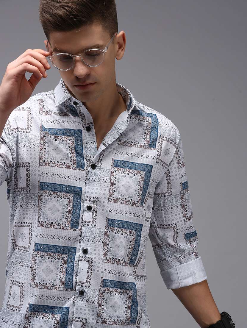 mens paisley casual shirt - 18650847 - Standard Image - 3