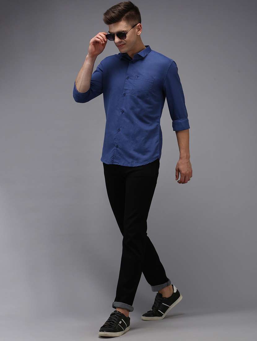 mens solid casual shirt - 18650862 -  Standard Image - 3