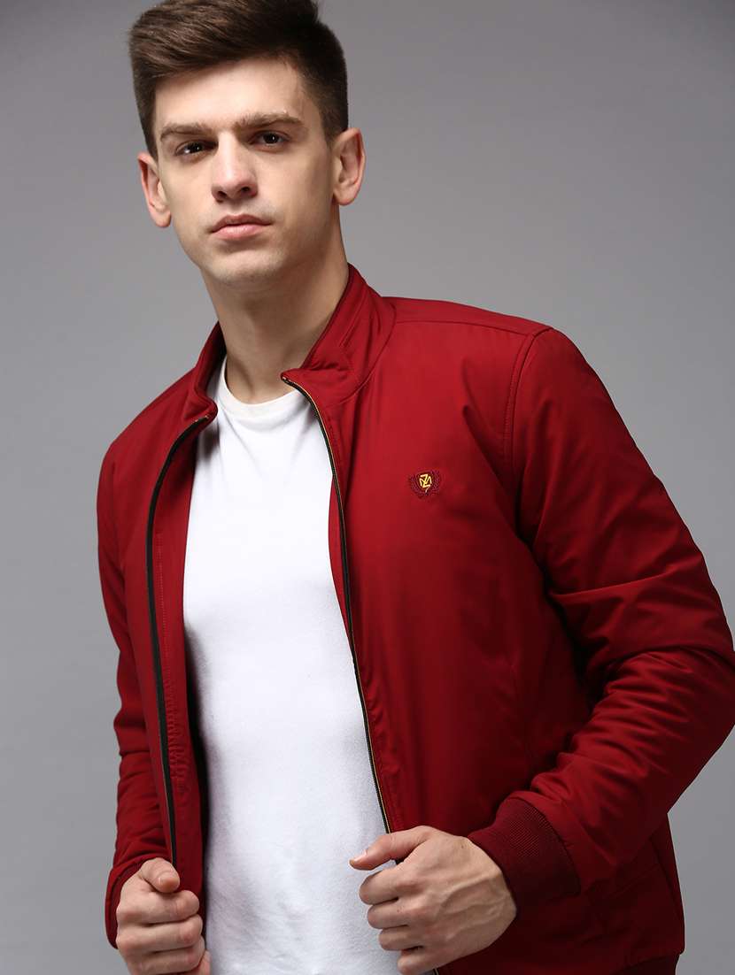 zip up solid bomber jacket - 18650968 -  Standard Image - 3